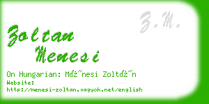 zoltan menesi business card